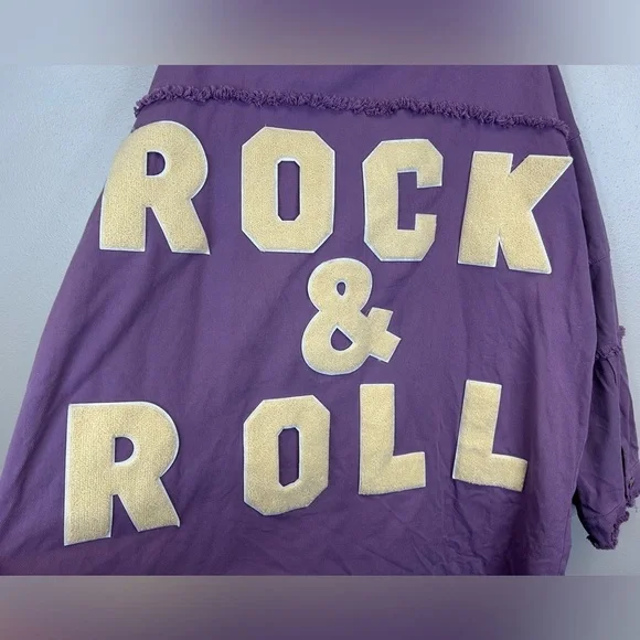 Davi & Dani Purple Rock & Roll Distressed Shacket Womens 3X - Picture 4 of 11